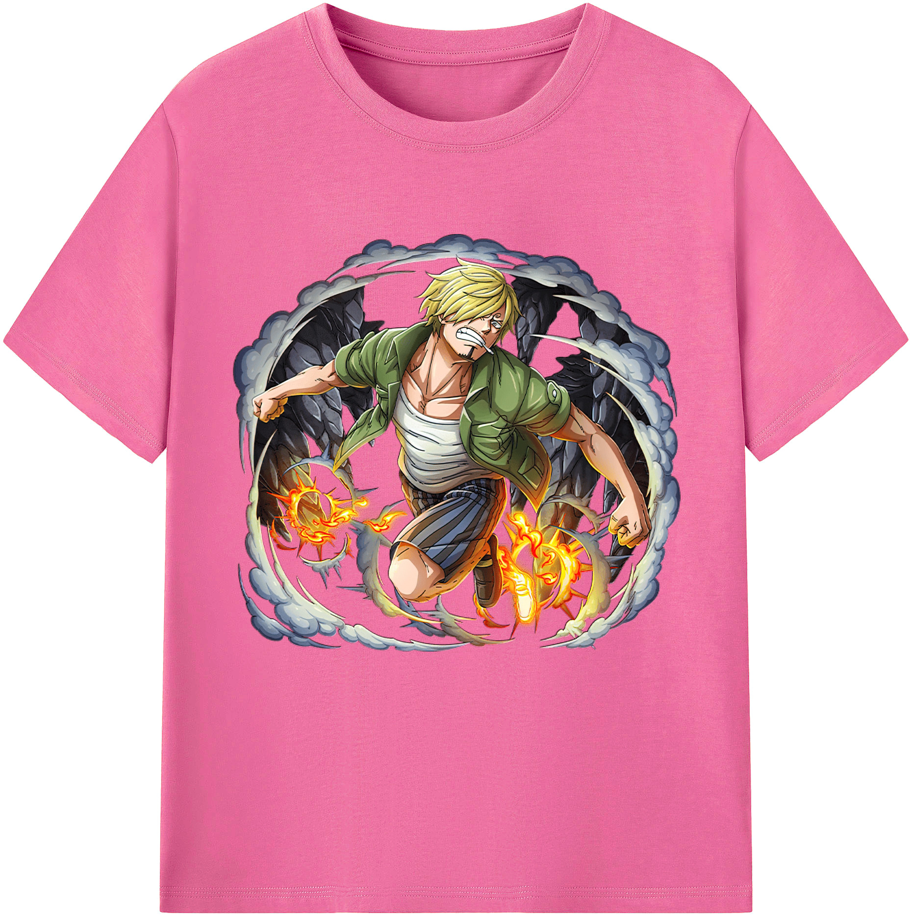 （画像用） ワンピース サンジ ONE PIECE Sanji レディースカジュアルプリントTシャツ（綿100％）